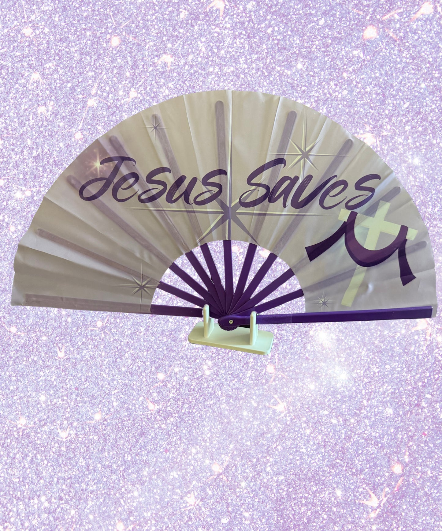 ✨ Jesus Saves – Faith-Inspired Clapping Fan ✨