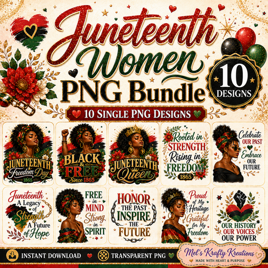 Juneteenth Women PNG Bundle – 10 Designs – Digital Download