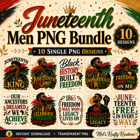Juneteenth Men PNG Bundle – 10 Designs – Digital Download