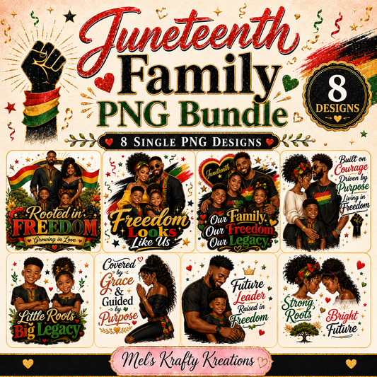 Juneteenth Family PNG Bundle – 8 Designs – Digital Download