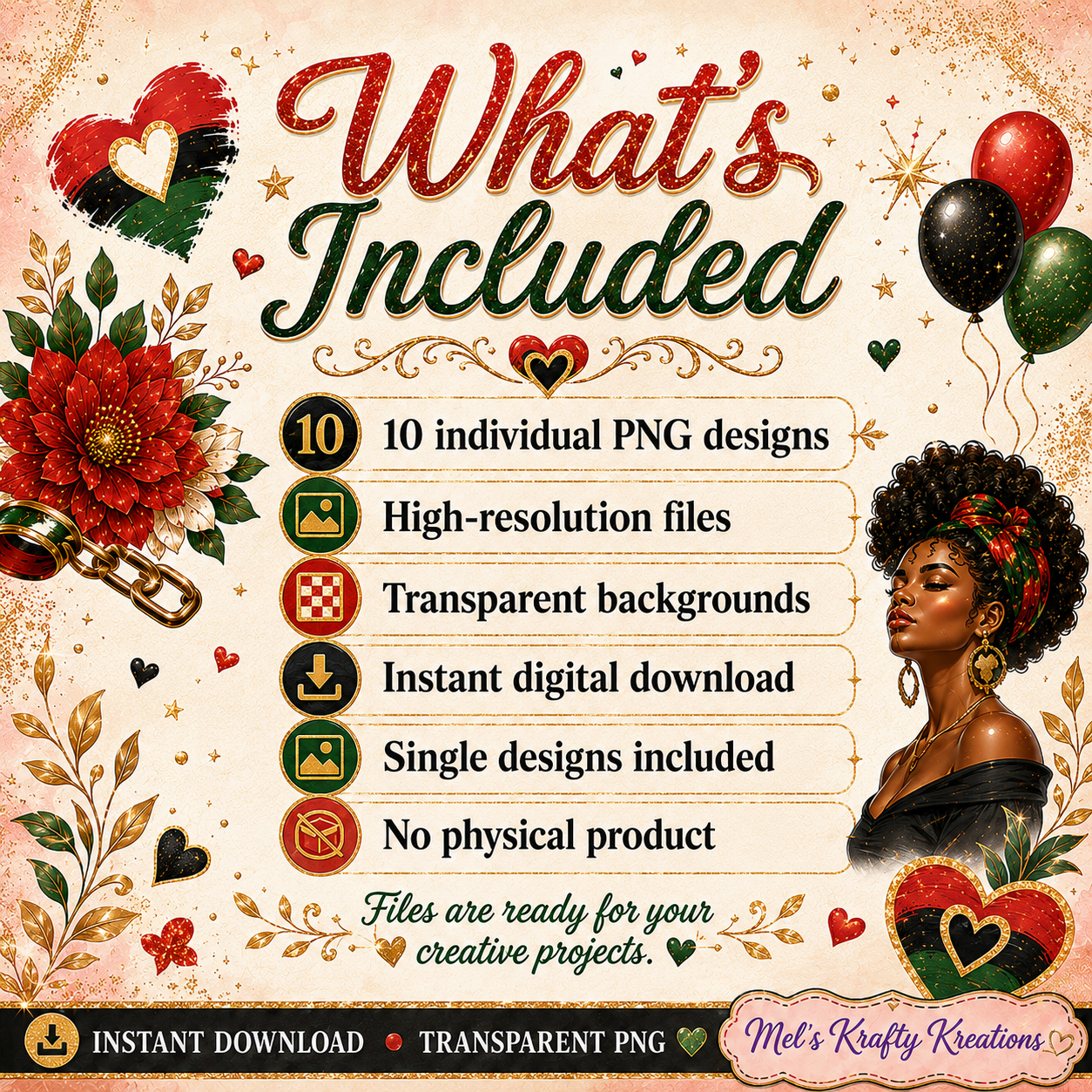 Juneteenth Women PNG Bundle – 10 Designs – Digital Download