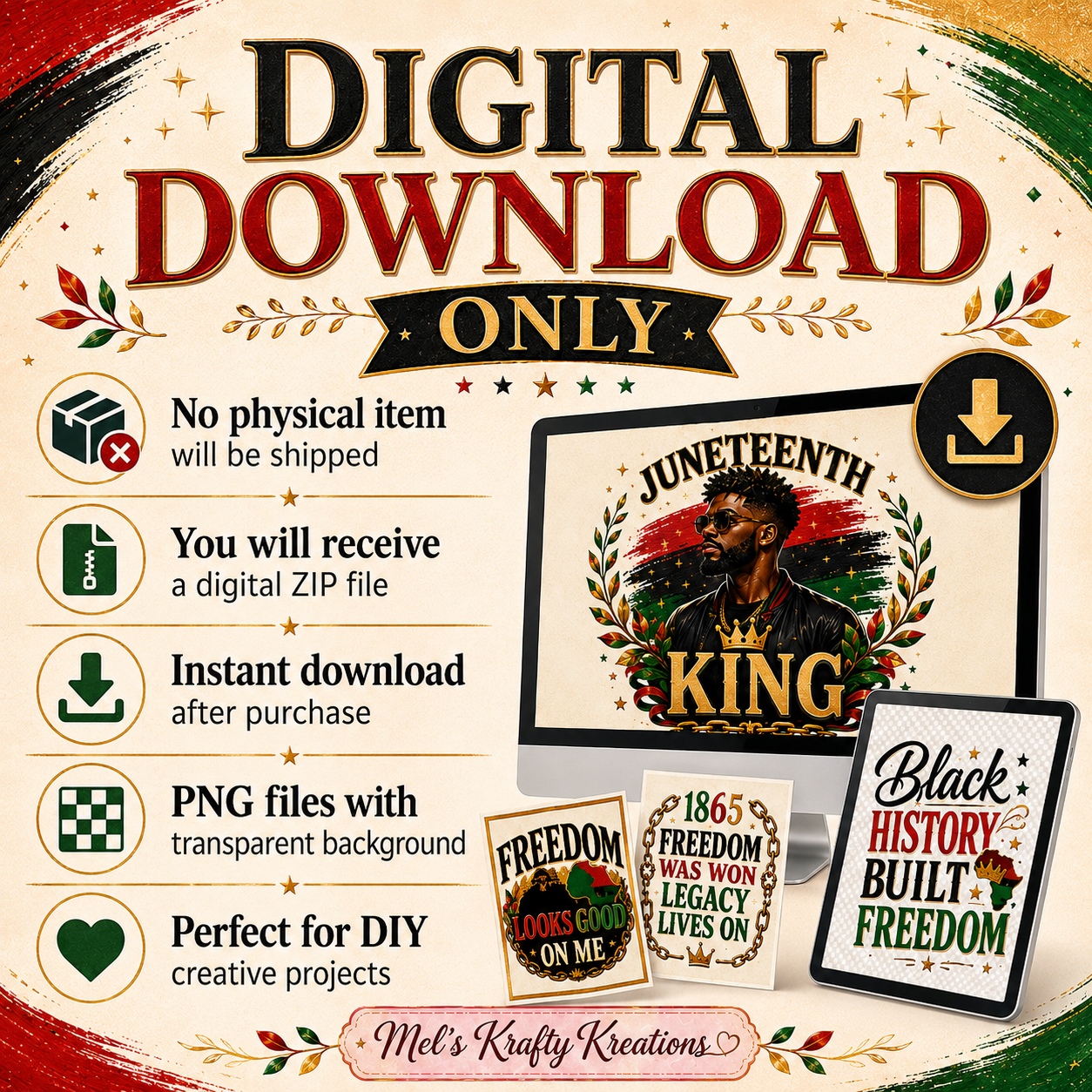 Juneteenth Men PNG Bundle – 10 Designs – Digital Download